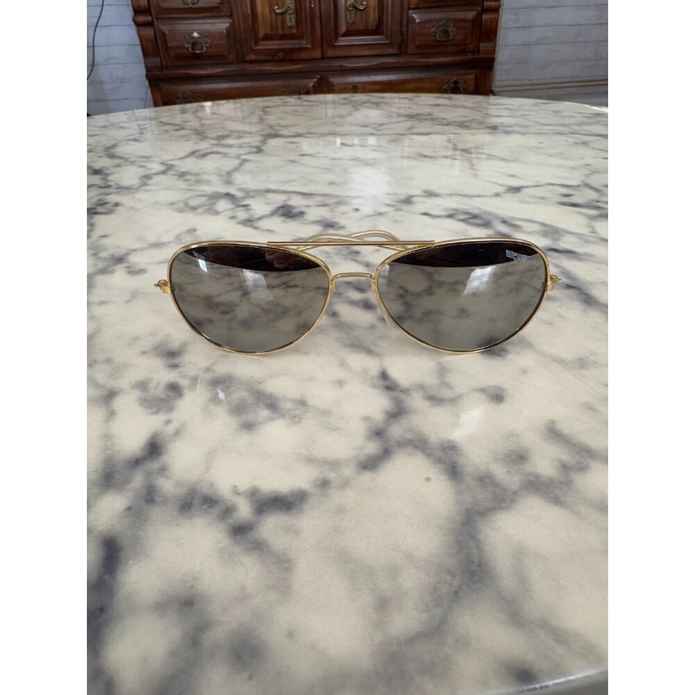 Top Gun Maverick Aviator Golden Frame Black Glass Mens Sunglasses